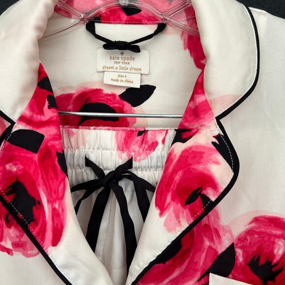Kate Spade New York roses satin women’s pajama shorts and top set - Picture 4 of 9